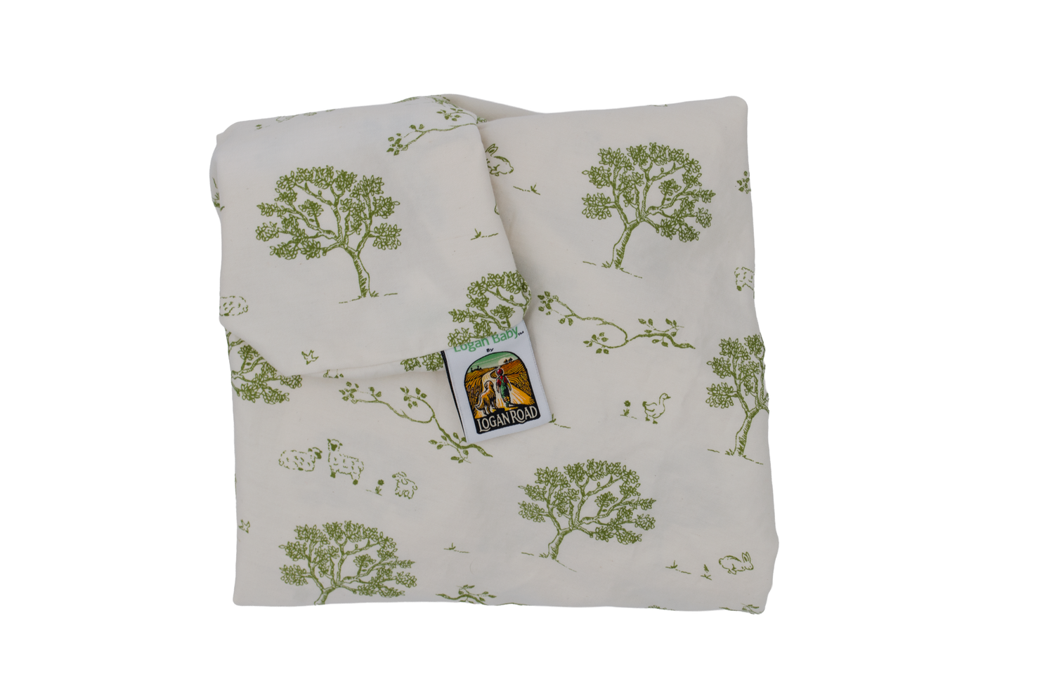 Logan Baby - Crib Sheets - 100% Organic Cotton -GOTS Certified - Animal Farm NATURAL - Universal Fit 54” x 28” x 7”
