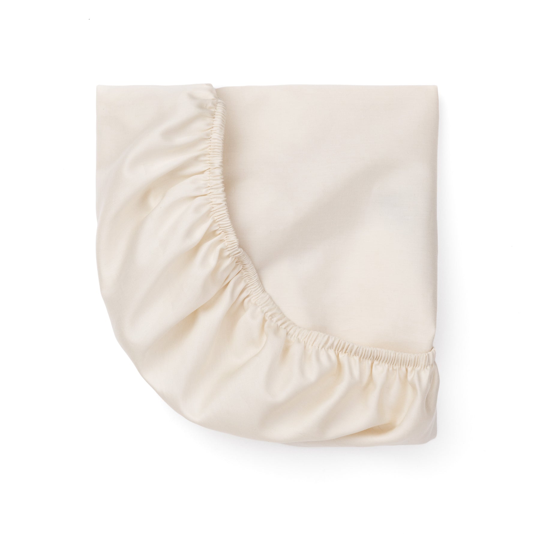 Beige fitted sheet on a white background