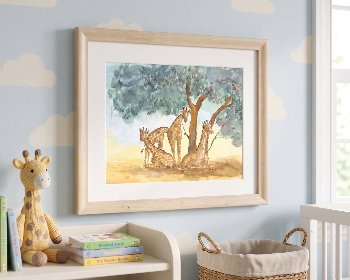 Giraffes - Watercolor Art Print – 8x10