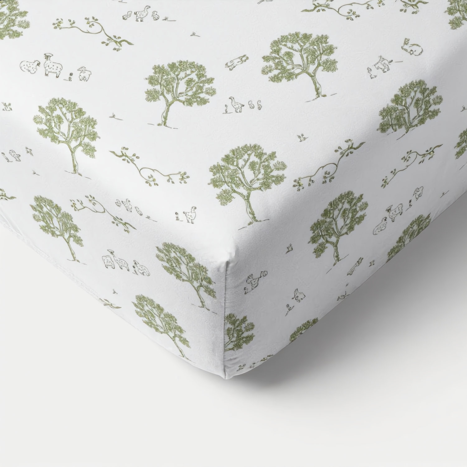 Logan Baby - Crib Sheets - 100% Organic Cotton -GOTS Certified - Animal Farm NATURAL - Universal Fit 54” x 28” x 7”